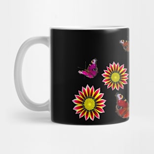 blooming garden, colorful butterflies Mug